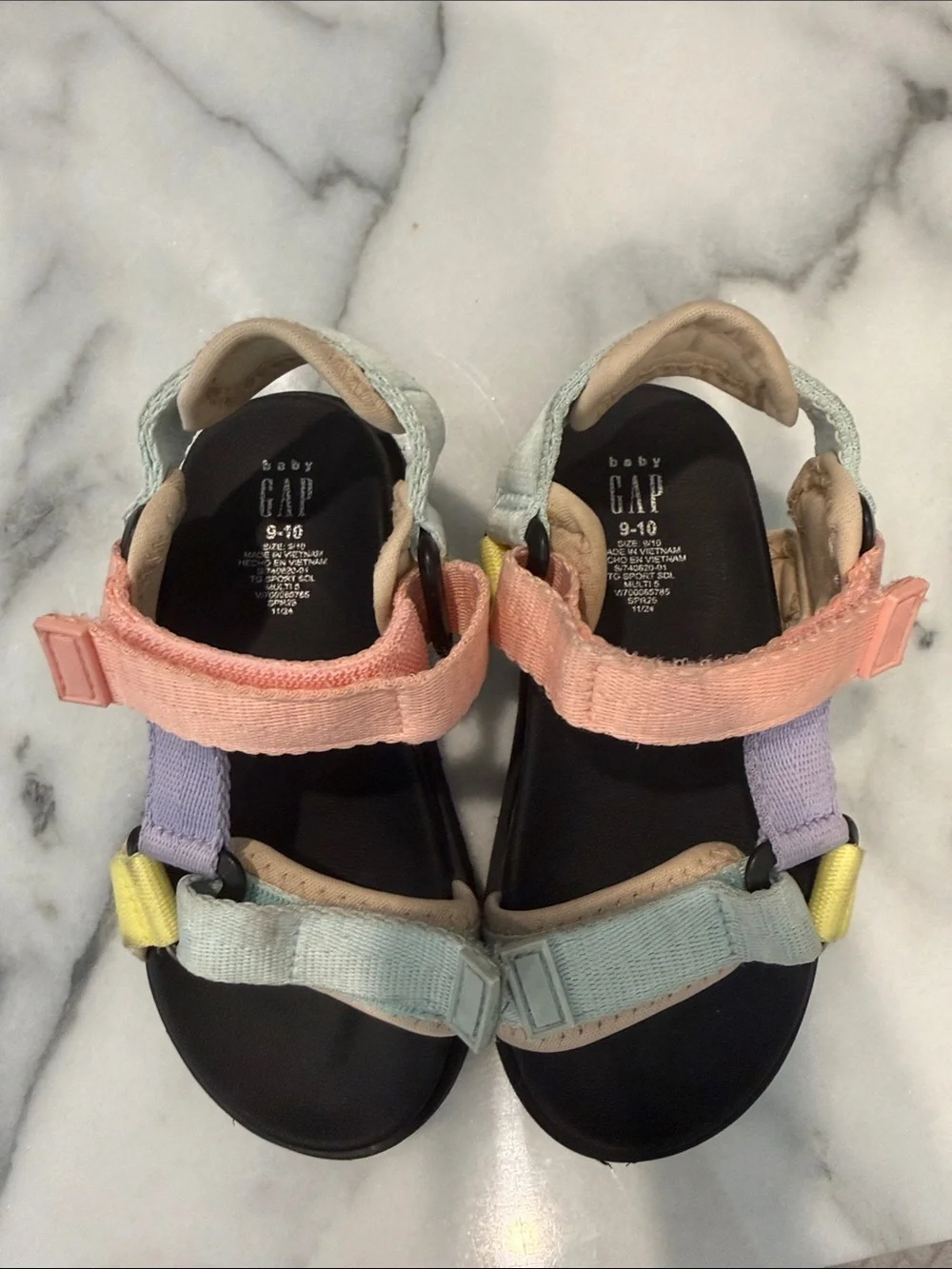 GAP Pastel Multi-Color Kids Strap Sandals - Pink, Purple, Yellow, Mint
